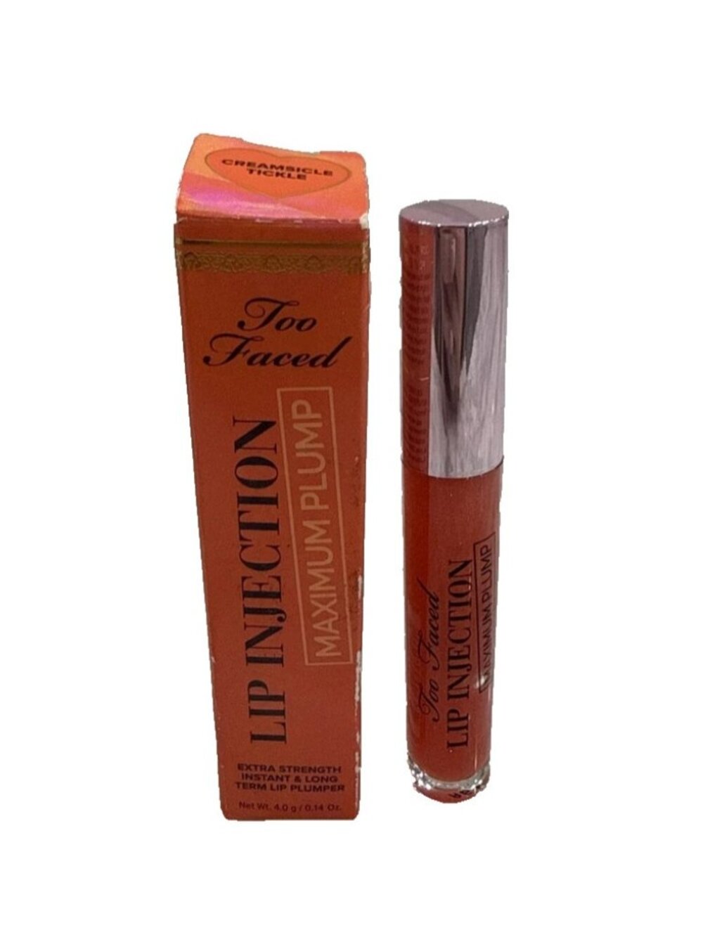 Too Faced Lip Injection Extreme Plumping Gloss Creamsicle Tickle .14oz New - Picture 3 of 6